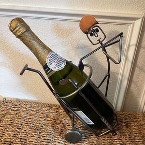Vintage Golfer Caddy Metal Copper Sculpture Art Wine Holder